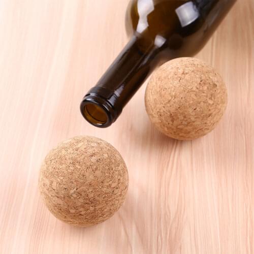 2Pc Wood Wine Cork Dust Proof Wine Decanter Stopper Reusable Wine Bottles Covers Wooden Cork Ball Home Party Carafe Bottle Plugs
