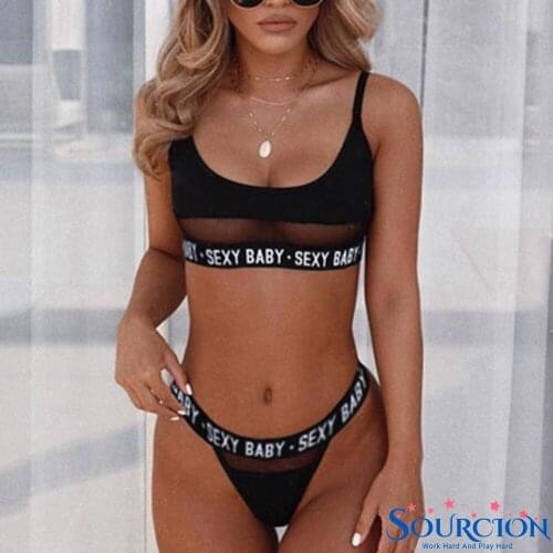 Sourcion Womens Bra Set Black White Solid Color Sexy Ladies Lingerie Female Underwear Panties Set Etroic Clothes Lingere Set