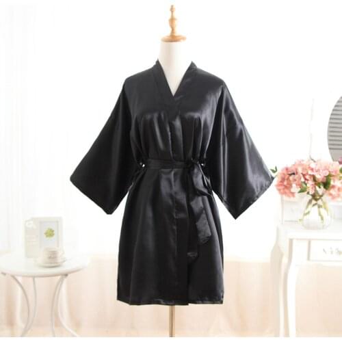 BALDAUREN Summer Womens Satin Kimono Bride and Bridesmaid Robe Nightgown Bathrobe Nightgown Spa Bridal Robes Dressing Gown Hot