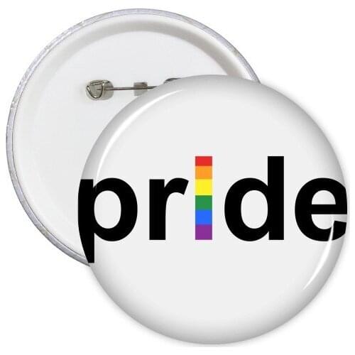 LGBT Rainbow Gay Lesbian Transgender Bisexuals Support Pride Flag Illustration Round Pins Badge Button Clothing Decoration 5pcs