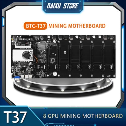 Onboard 1037U CPU HM77 Chipset VGA HDMI 8-GPU Bitcoin motherboards for miner PCI-E 16X Cryptocurrency Mining BTC Motherboard
