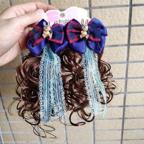 Cute Bow Wig Hairpins Baby Girls Hair Clips for Kids Hair Ties Headwear Children Hair Accessories 0108