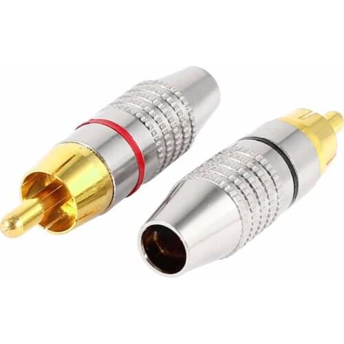 Rca Male Plug Adapter Audio Phono Gold Plated Solder CCTV Camera Coaxial Cable Connector Coupler