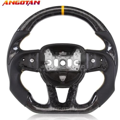 Steering Wheel Fit For Dodge Forged Carbon Fiber Perforated Leather Steering Wheel