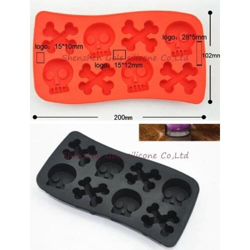 50pcs/lot Skull Mold Silicone Mold Cooking Tools Cookie Cutter Ice Molds Ice Trays Ice Cream Tools Ice Cube Tray