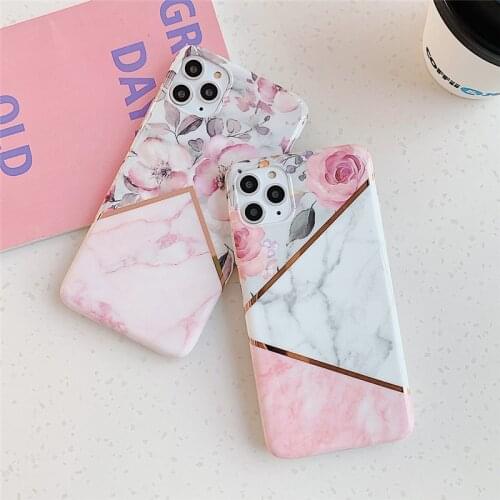 LS soft silica gel phone case for iphone X XR XS 11 Pro Max 6S 7 8 plus cover gift coque flower geometric back cover for SE 2020