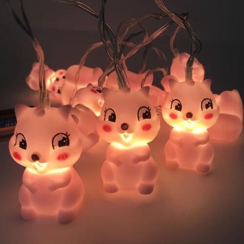 Cartoon Unicorn Lamp Silicone Animal Led String Fairy Light Battery Powered for Christmas Baby Children Room New Year Decor Gift