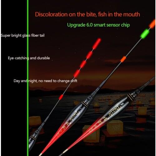 RQNQ 1pcs 2021 New Fish Bite Automatically Remind Color Change Smart Led Fishing Electronic Luminous Float