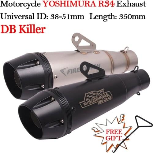 Universal Motorcycle Exhaust Modified Muffler Yoshimura R34 Escape Moto DB Killer For PCX125 FORZA300 BK750 Z900 FZ6 GY6 Scooter