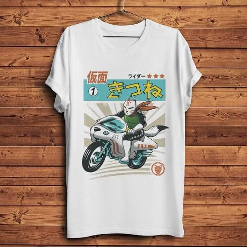 Japan Henshin style ramen rider funny vintage t shirt homme white short sleeve men casual tshirt unisex streetwear hipster tee