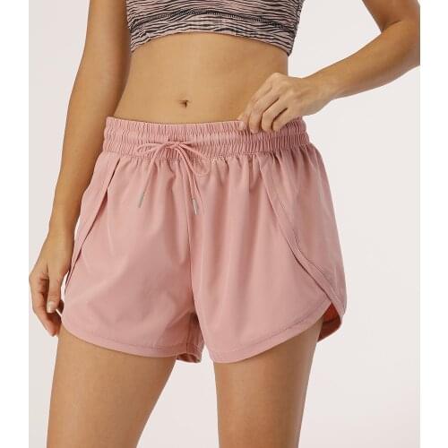 Womens 2 in 1 Sports Shorts Capris Shorts Drawstring Quik Dry Compression Gym Shorts Leggings Fitness Running Shorts