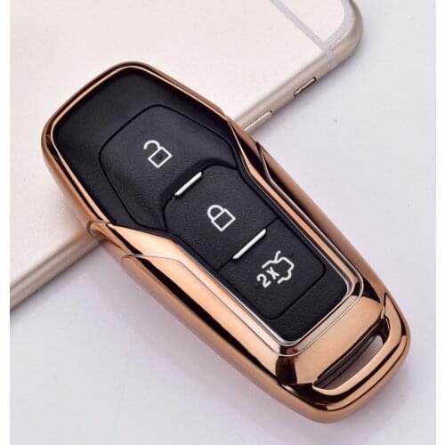 Gold Protective TPU key Case Shell Cover for Mondeo Edge Ecosport Escort Focus