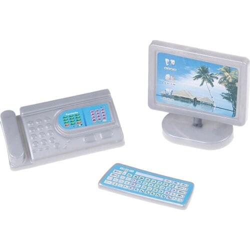 1/12 Modern Telephone Fax Machine Computer Furniture For Doll Children Toy Furniture for Dolls Dollhouse Miniature