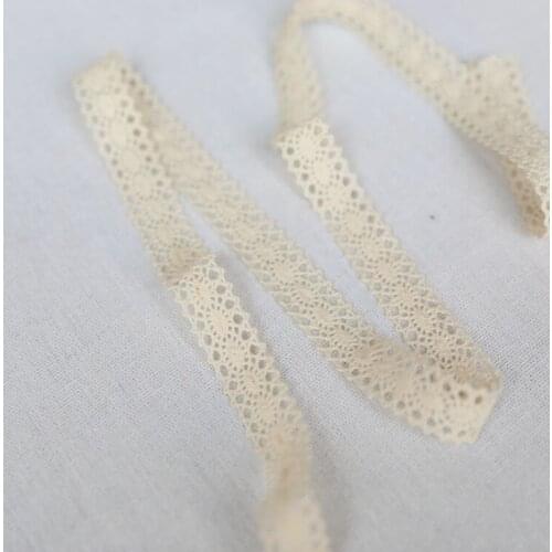 10 Meters 17mm 100% Cotton Crocheted Beige Lace Tape Applique Ribbon Lace Trims DIY Sewing Supplies