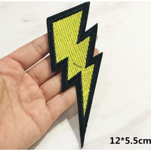 10Pcs Lightning Cartoon Embroidery Patches For Clothing DIY Iron On Patches On Clothes Bag Custom Patch Accessories