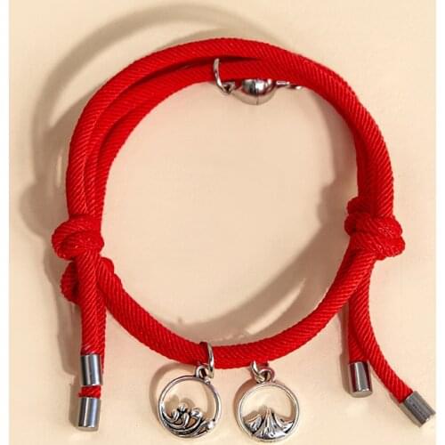2pcs Couple Magnet Attract Each Other Creative Personality Couple Bracelet Men and Women Charm Girl Bracelet Lover Gift