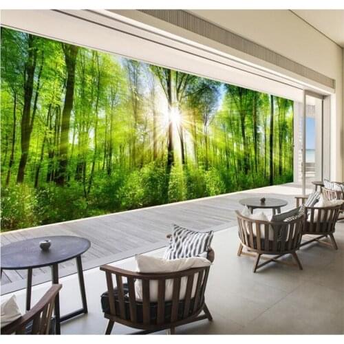 Beibehang Custom wallpaper 3d Photo mural Pscene of the huge forest landscape original full house TV backdrop wall paper murals