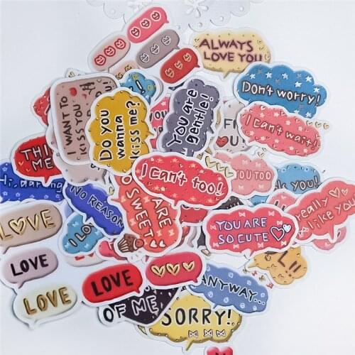 40pcs/pack cute Love message Adhesive Diy Stickers Decorative Album Diary Stick Label Decor Stationery Stickers pvc