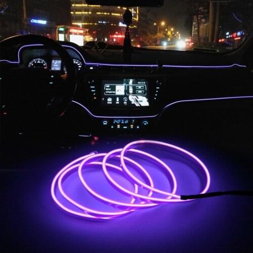 Wireless NO Threading Threading Thread-free Ambient Light APP Control Soft Reset Optic Fiber Band Decorative Light Lamp Car Use