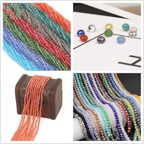 2mm approx 195pcs Crystal Beads AB Color Faceted Glass Beads for Jewelry Making DIY Handmade Bracelet Garment Beads Wholesale