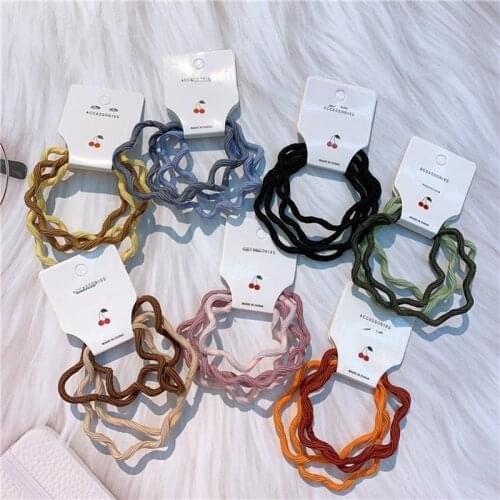 Girls Candy Color Elastic Hair Bands High Quality Hair Accessories Set Hair Ring Baby Kids Hair Styling Tools Headdress 4 Piece