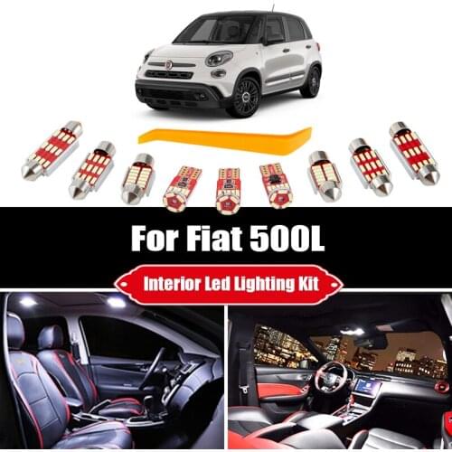 For Fiat 500L 2012-2017 2018 Vehicle LED Interior Map Dome Trunk Light Kit Canbus No Error Bulbs Car Lighting Accessories