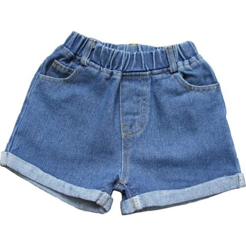 Girls denim shorts 2020 summer new children clothes kids jeans pants shorts cotton loose casual straight shorts