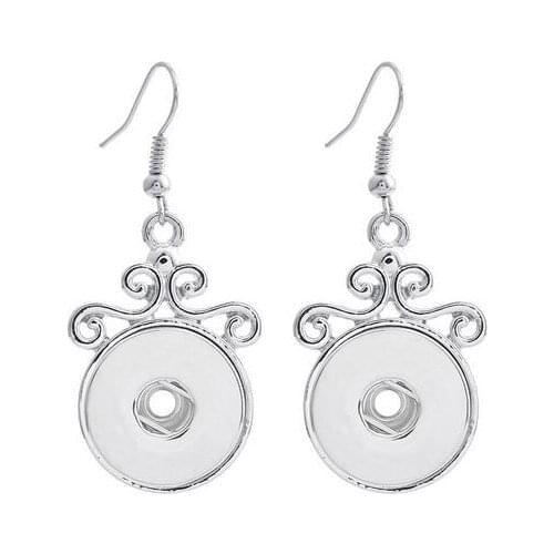 European Fashion Interchangeable snap button hook earrings Snap Button Earrings 18MM Jewelry