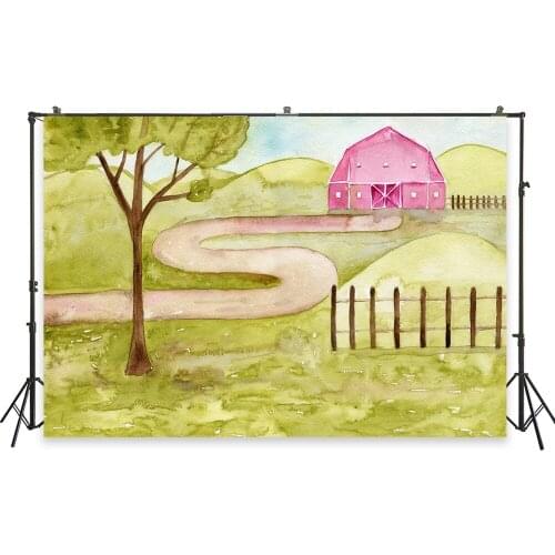 HUAYI Photo Background Newborns Watercolor Farm Baby Shower Birthday Photography Backdrops Studio Photobooth Backdrop XT-6529