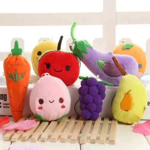 Fruits Vegetables Banana Apple Grape Radish Kawaii Plush Toys Model Doll Stuffed Toy Christmas Birthday Gift For Children