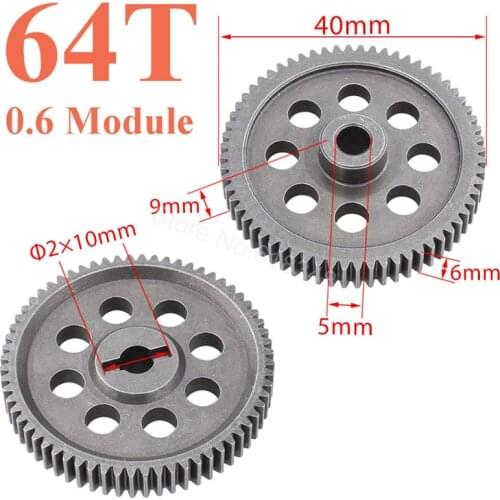 HSP 11184 Steel Metal Spur Diff Main Gear 64T 1/10 RC Spare Parts For Electric Monster Truck Buggy Flying Fish Drift
