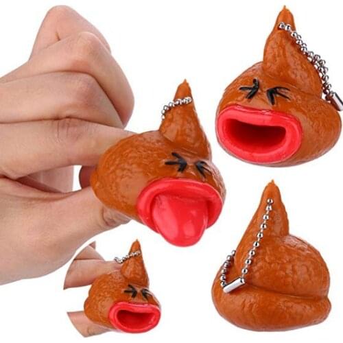 ZK20 Toys For Adult Children Pop it Fidget Toys Decompression Simulation Tricky Stool Pendant Tongue Poop Papa Squeeze Keychain