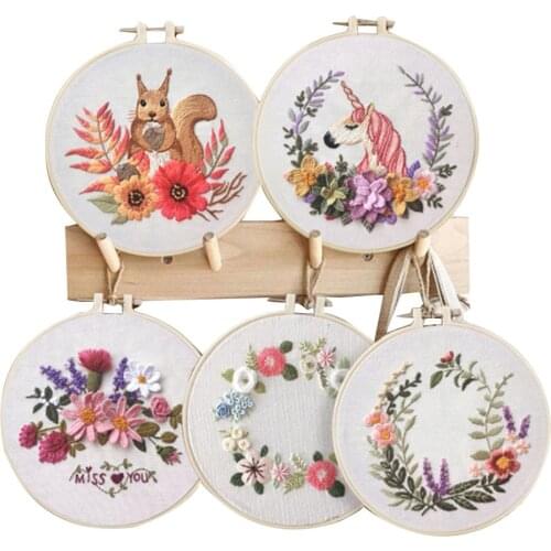 Creative European Embroidery DIY Material Package Beginner Floral Animal Embroidery Semi-Finished Product Kit Needle Crafts