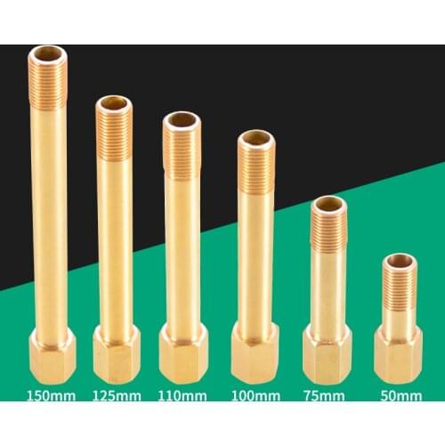 Brass Pipe Fitting - Extend Lenght Female x Male Connector 1/8" 1/4" 3/8" x 50/75/100/125/150mm BSP Jointer Adaptor Water Gas