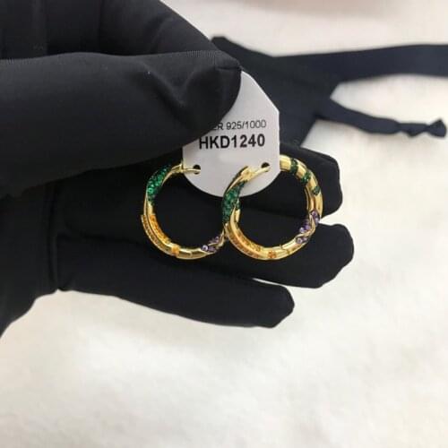 Fashion Charm Copy 1:1 Copy, Yellow Multicolor Hoop Earrings With Stripes Women Luxury Jewelry Gift