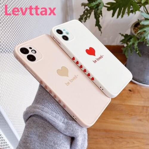 1PCS Love Heart Soft Back Cases For iPhone 12 Mini 11 Pro Side pattern Cove Funda Couqe For iphone XS MAX X XR 7 8Plus SE2020