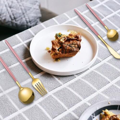 30pcs Upscale Gold Portuguese Dinnerware Set Stainless Steel Tableware Set Knife Fork Coffee Spoon Flatware Set Dishwasher Safe