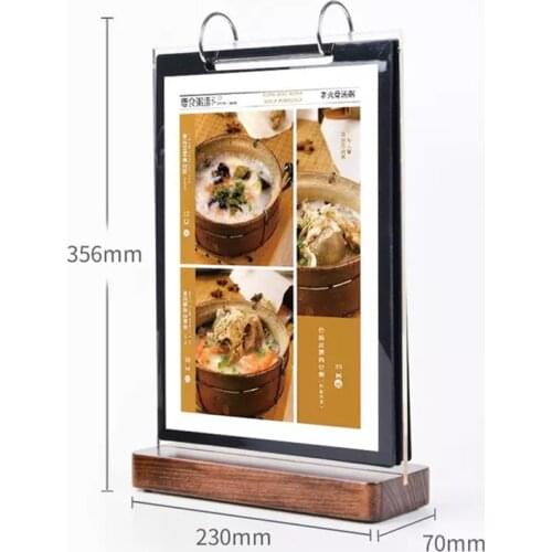 A4 Acrylic Table Card Sign Paper Holder Stand Rack Desktop Billboard Price Tag List Menu Display Picture Frame