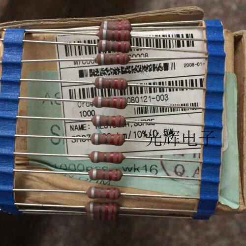 Original new 100% SR37 220R 1/2W 10% 0.5W thick copper foot oxide film color ring resistance (Inductor)