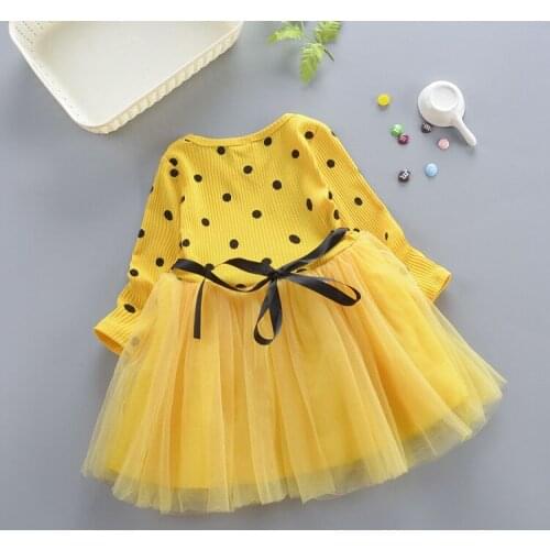 Girls Party Dress Princess Tutu Dress for Girls Children Birthday Kids dot Autumn Winter Dresses