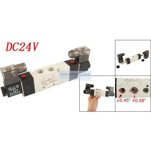 Free Shipping 4V330C-10 3 Position DC 24V Pneumatic Solenoid Valve