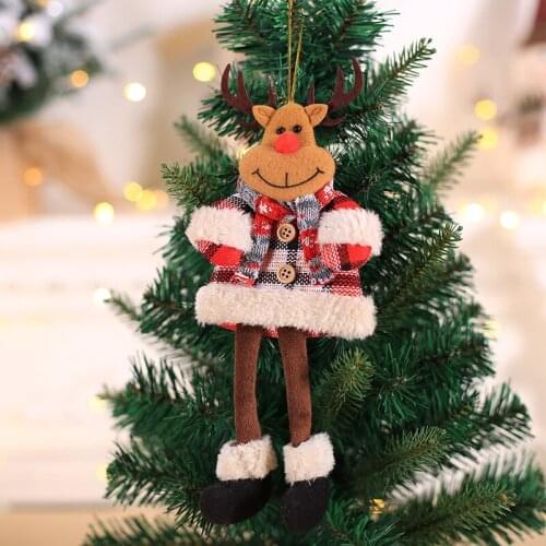 Tree Pendant Santa Door Window Hanging Ornaments Christmas Decorations Small Garland Hotel Mall Ring Window Home Xmas Decor