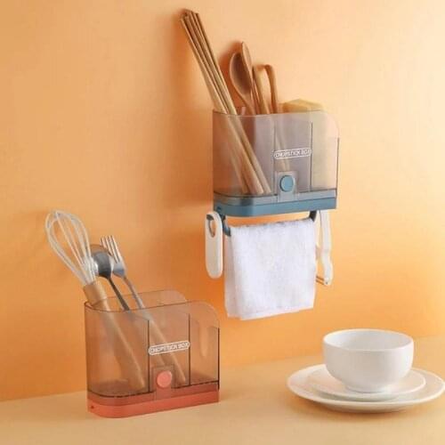 Shelf Free Perforated Knief Holder Tube Spoon Storage Box Rack Kitchen Cutlery Organizer Wall Mounted Tableware Draining Tools