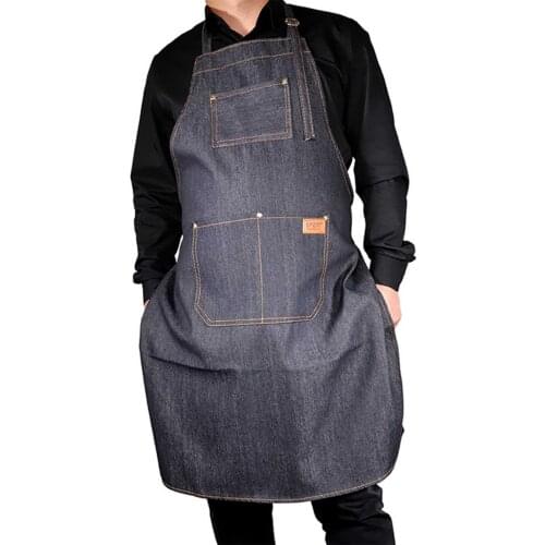 Professional Barber Denim Apron With Pockets Machine Washable Barber Accessories Hairdressing Supplies Apron For Hairdresser