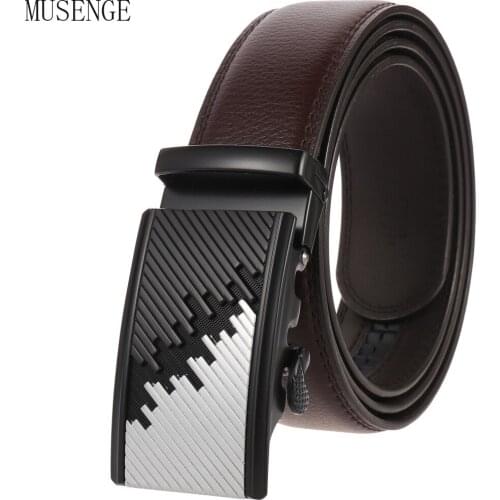 Genuine Leather Belt Men Automatic Buckle for Mens Belt Male Waist 2021 Famous Brand Brown Top Quality Wedding Belt Jeans Gift