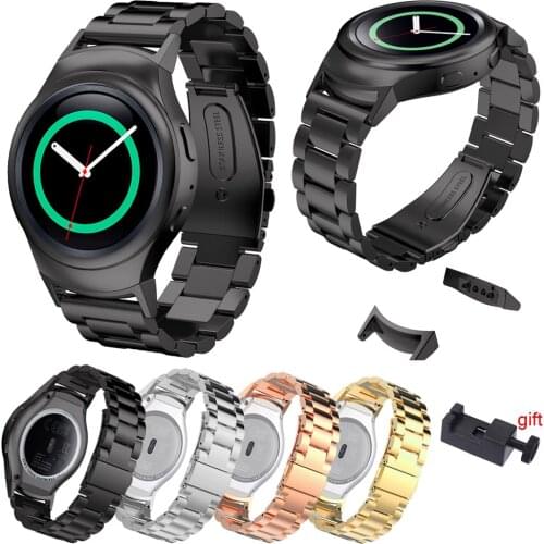 20mm Watchband Stainless Steel For Samsung Gear S2 SM-R720 Classic/Frontier Wrist Strap For Samsung Galaxy Watch 42mm+tool