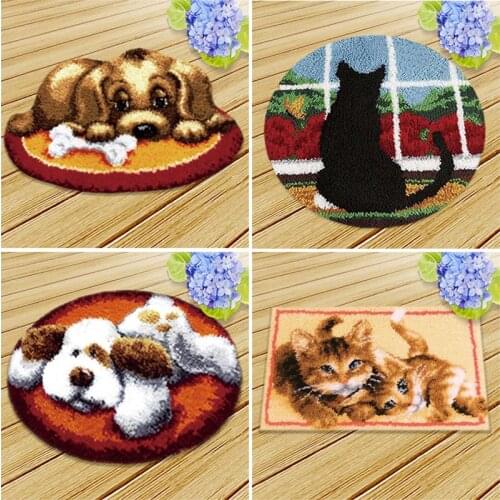 Cute Animals Latch Hook Rug Klink Haak Coussin Crochet Loquet Klink Haak Kussen Smyrna Pakket Vloerkleed Latch Hook Cushion