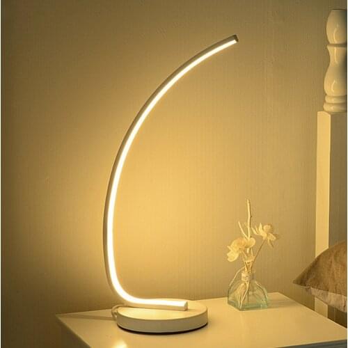 Modern Spiral Wave Table Lamp Curve Design Indoor Table Light Home Bedroom Hotel Bedside Decoration Acrylic Metal Wall Light