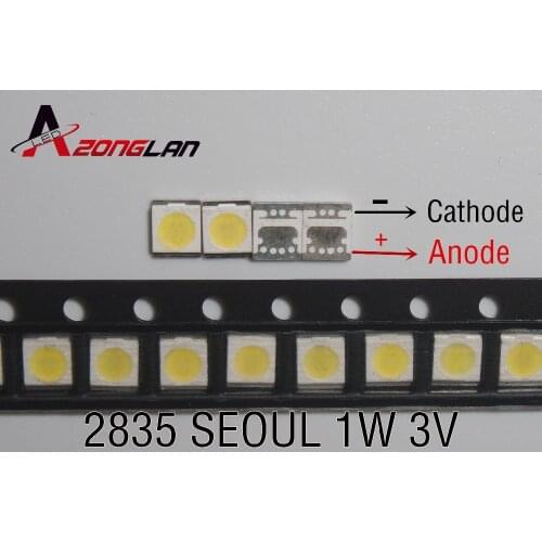 200PCS Original SEOUL LED 2835 3528 1210 Light Beads Cool white High Power 1W 3V 100LM For LED LCD TV Backlight Application