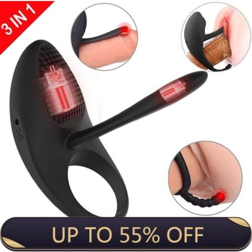 Penis Vibration Ring Couples Lasting Erection Penis Vibrator Cock Prostata Massage Delay Ejaculation Clitoris Stimulator Sex Toy